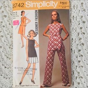 VINTAGE SIMPLICITY TUNIC / PANT / SKIRT PATTERN FROM 1970